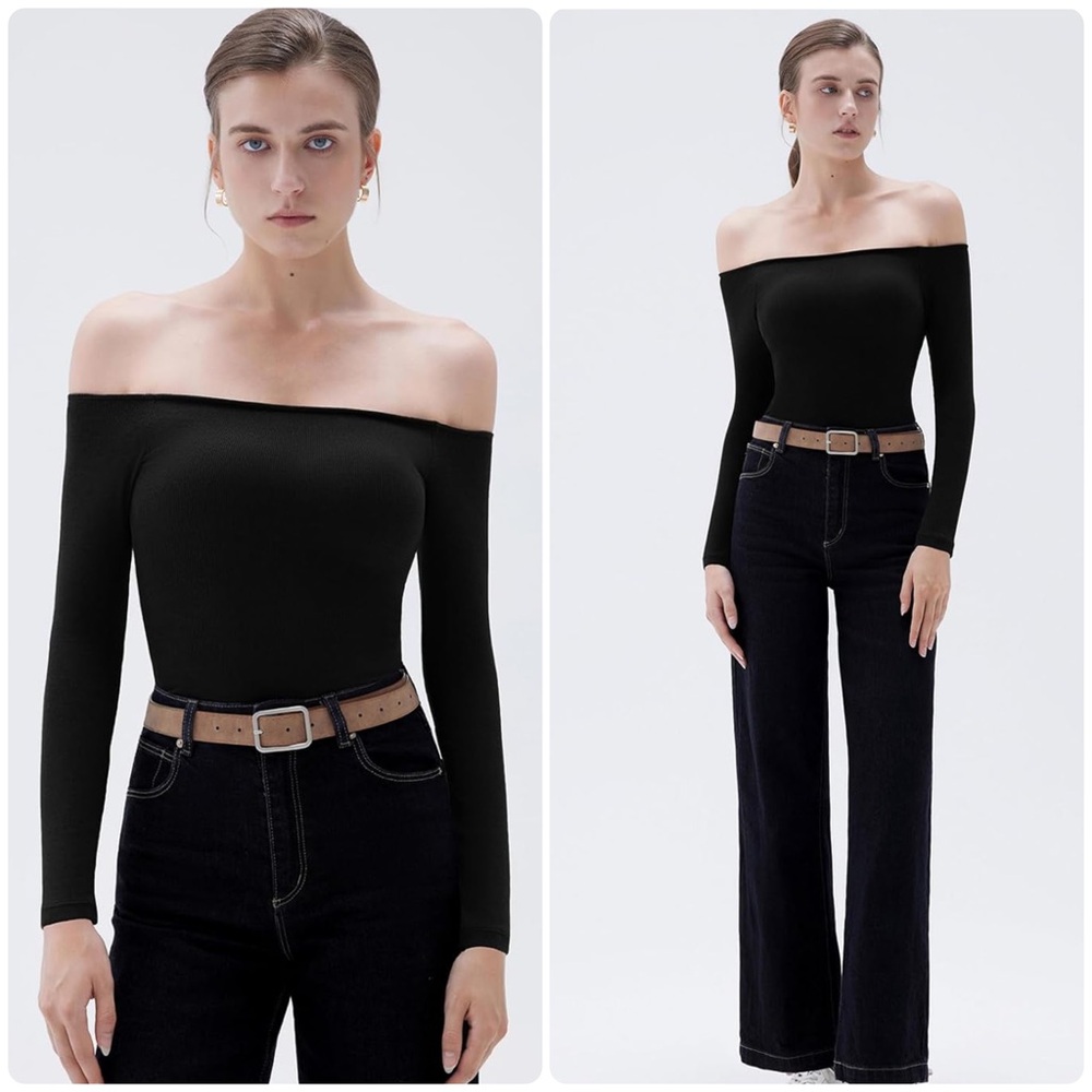 Black Off-Shoulder Top - Picture 3 of 3
